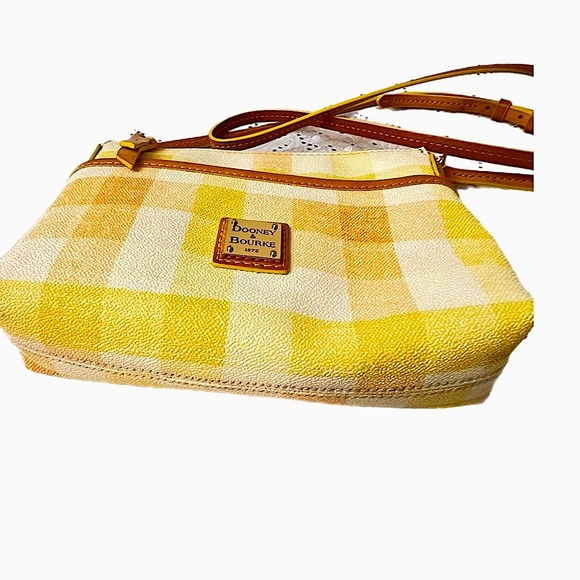 Dooney & Bourke Yellow Checkered Crossbody Bag NWOT - Picture 4 of 9